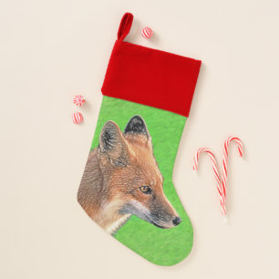 Red Fox Painting - Original Wildlife Art Christmas Stocking