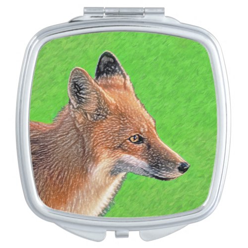 Red Fox Painting _ Original Wildlife Art Compact Mirror