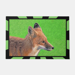 Red Fox Painting - Original Wildlife Art Doormat