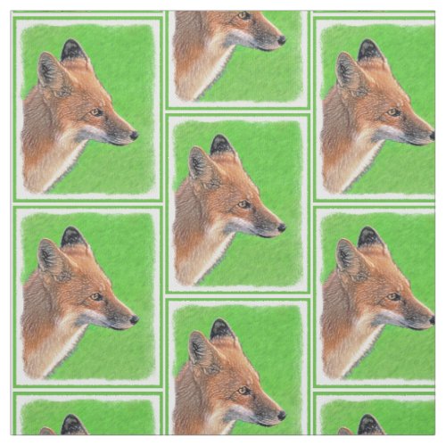 Red Fox Painting _ Original Wildlife Art Fabric