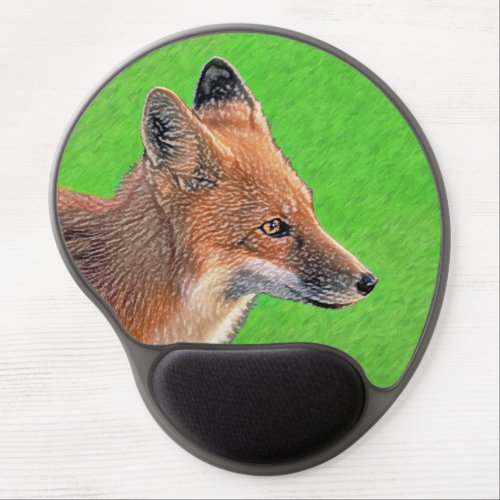 Red Fox Painting _ Original Wildlife Art Gel Mouse Pad