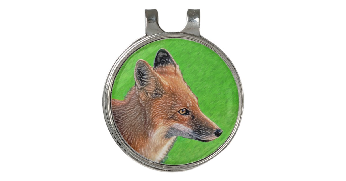 Red Fox Painting Original Wildlife Art Golf Hat Clip Zazzle Com