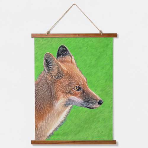 Red Fox Painting _ Original Wildlife Art Hanging Tapestry