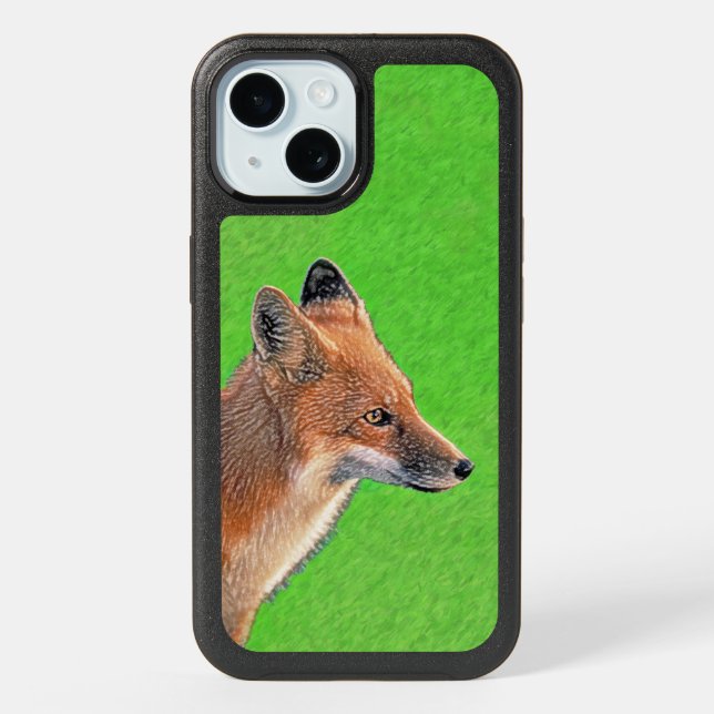 Red Fox Painting - Original Wildlife Art iPhone 15 Case (Back)