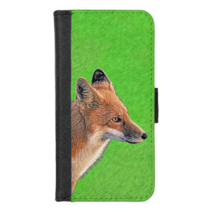 Red Fox Painting - Original Wildlife Art iPhone 8/7 Wallet Case