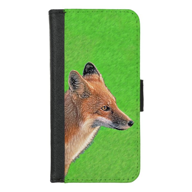 Red Fox Painting - Original Wildlife Art iPhone Wallet Case (Front)