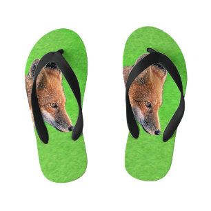 Red Fox Painting - Original Wildlife Art Kid's Flip Flops