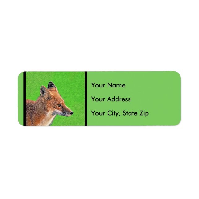 Red Fox Painting - Original Wildlife Art Label (Front)