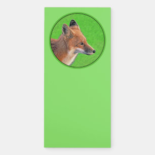 Red Fox Painting - Original Wildlife Art Magnetic Notepad