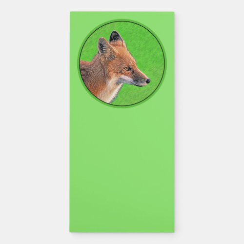 Red Fox Painting _ Original Wildlife Art Magnetic Notepad