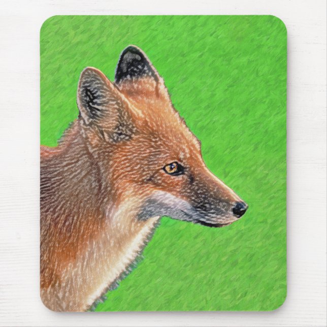 Red Fox Painting - Original Wildlife Art Mouse Pad (Front)