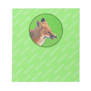 Red Fox Painting - Original Wildlife Art Notepad