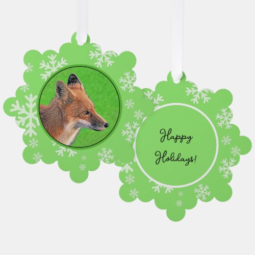 Red Fox Painting _ Original Wildlife Art Ornament Card