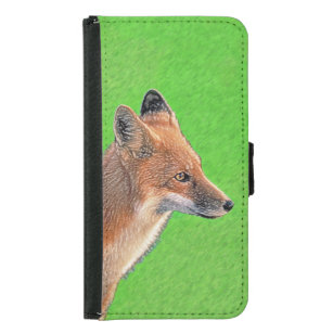 Red Fox Painting - Original Wildlife Art Samsung Galaxy S5 Wallet Case