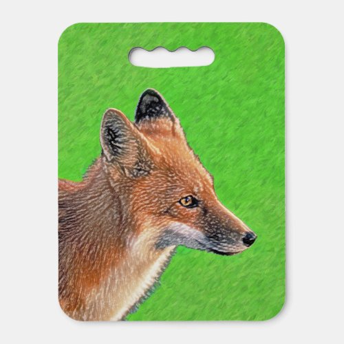 Red Fox Painting _ Original Wildlife Art Seat Cushion