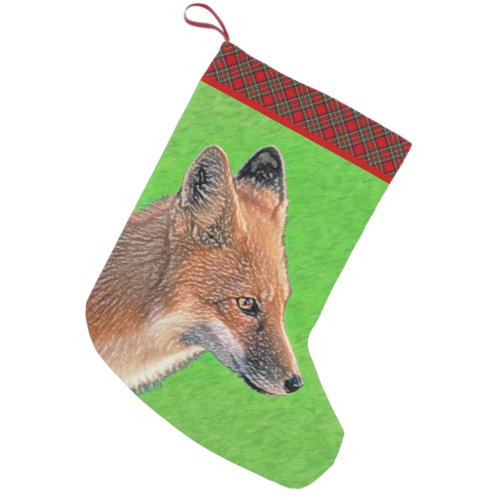 Red Fox Painting _ Original Wildlife Art Small Christmas Stocking