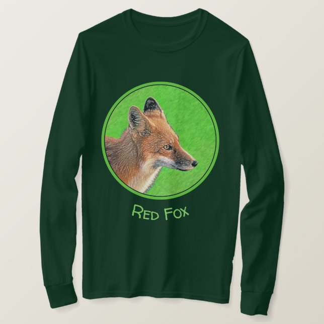 Red Fox Painting - Original Wildlife Art T-Shirt (Design Front)