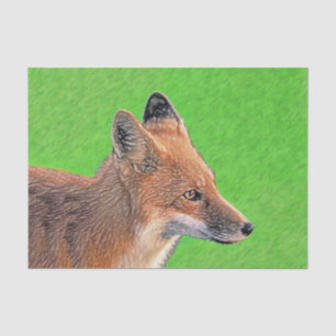 Red Fox Painting - Original Wildlife Art Tissue Paper