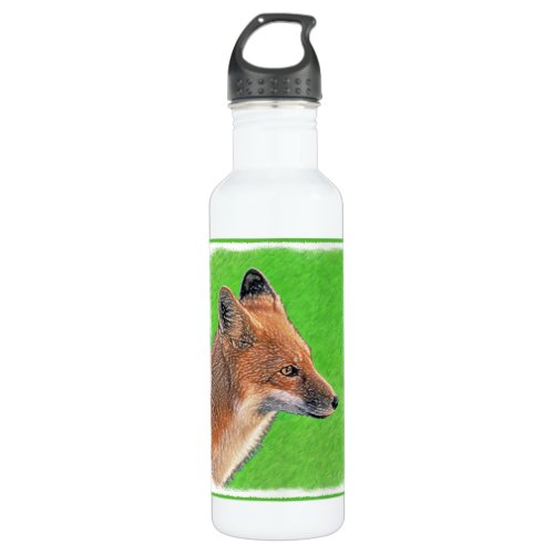 Red Fox Painting _ Original Wildlife Art Water Bottle