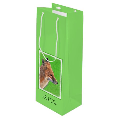 Red Fox Painting _ Original Wildlife Art Wine Gift Bag