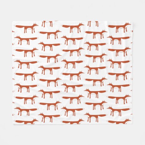 Red Fox Pattern Fleece Blanket