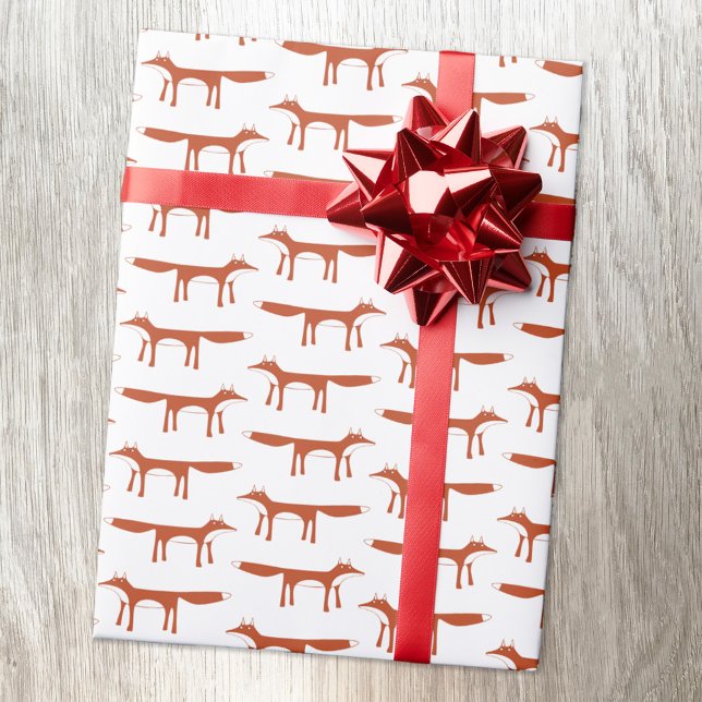 Red Fox Pattern Wrapping Paper (Red fox pattern gift wrap paper roll)