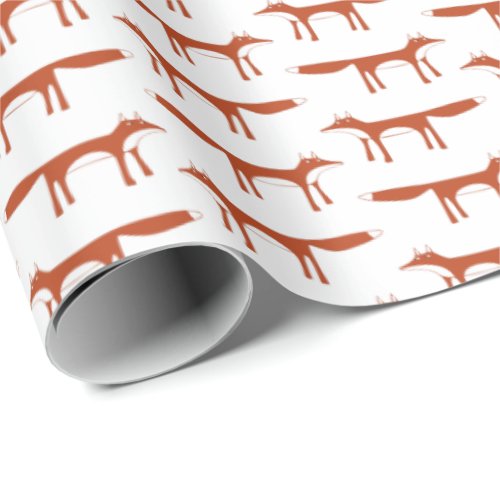 Red Fox Pattern Wrapping Paper