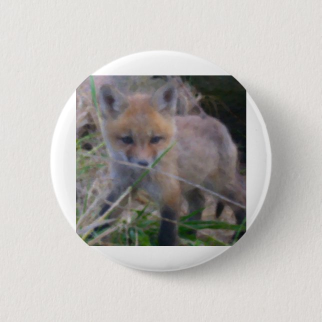 RED FOX PINBACK BUTTON (Front)
