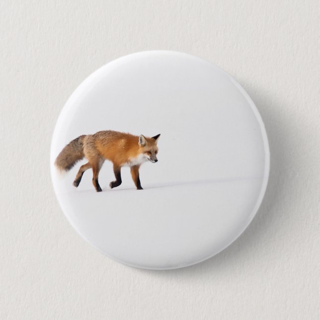 Red Fox Pinback Button (Front)