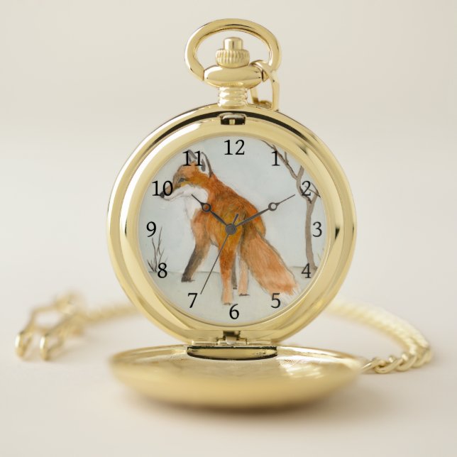 Red Fox Pocket Watch (Inside)