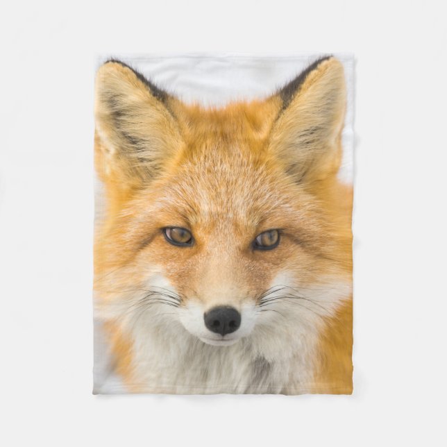 Red Fox Portrait Fleece Blanket (Front)