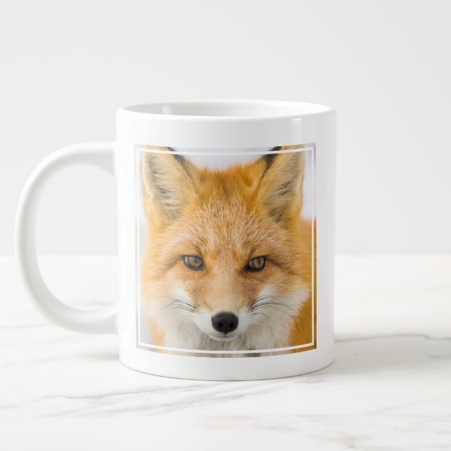 Red Fox Portrait Giant Coffee Mug (Left)