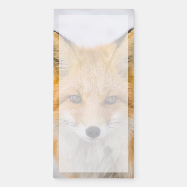 Red Fox Portrait Magnetic Notepad (Front)