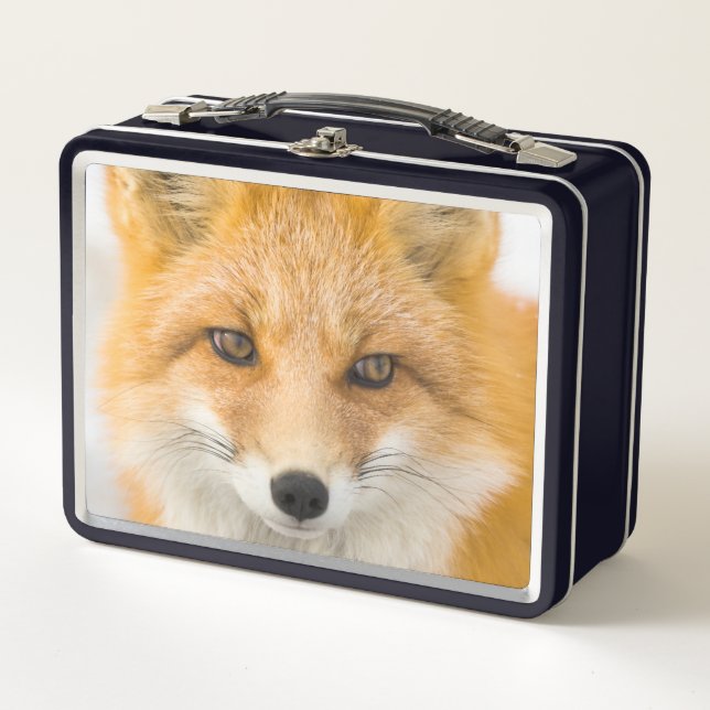 Red Fox Portrait Metal Lunch Box (Front)