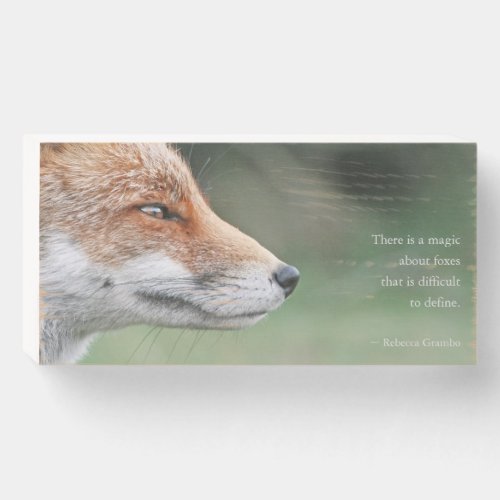 Red Fox Quote Wooden Box Sign