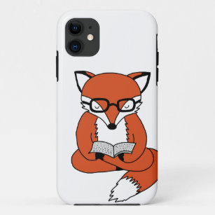 Red fox reading book iPhone 11 case