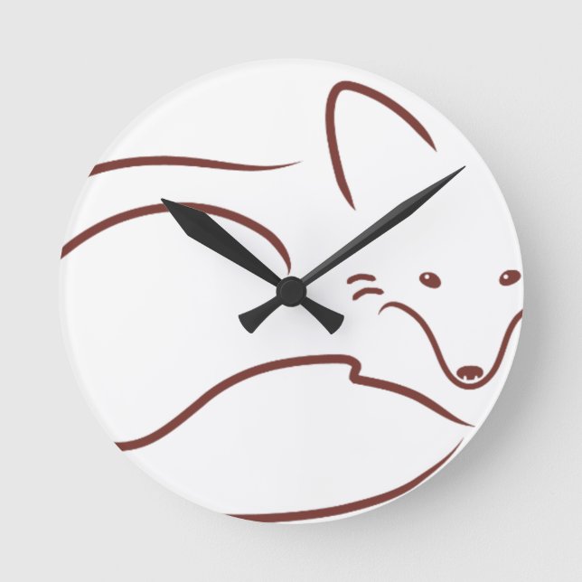 Red Fox Round Clock (Front)