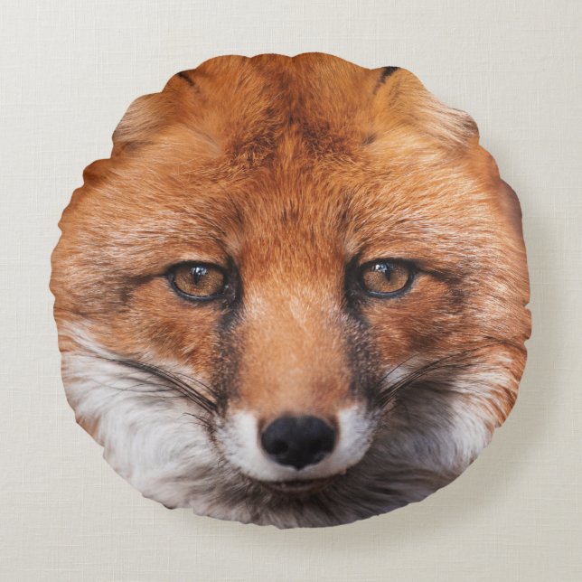 Red Fox Round Pillow (Front)