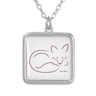 Red Fox Silver Plated Necklace