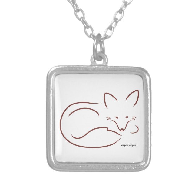 Red Fox Silver Plated Necklace (Front)