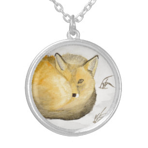 Red Fox Silver Plated Necklace