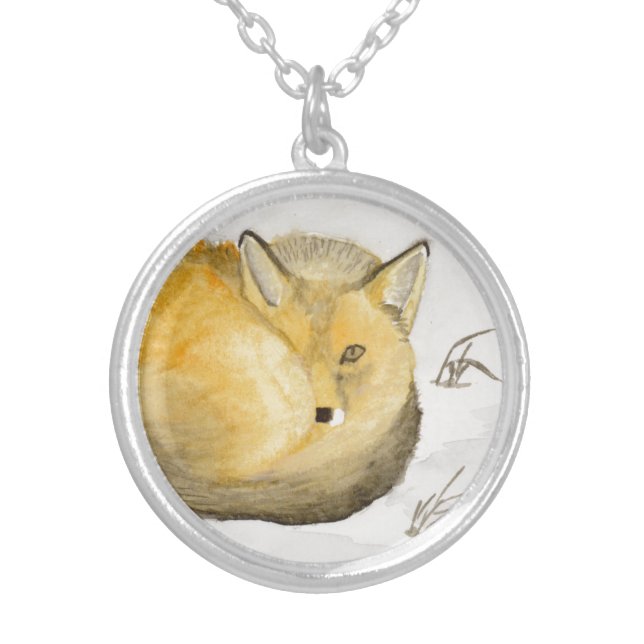 Red Fox Silver Plated Necklace (Front)