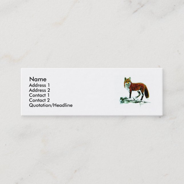 Red Fox Skinny Mini Business Card (Front)