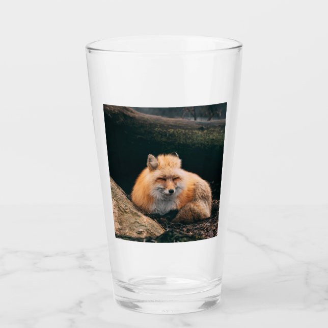 Red Fox Sleeping Glass (Front)
