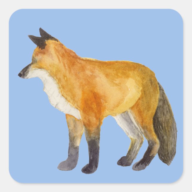 Red Fox Square Sticker (Front)