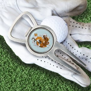 Red Fox Tails Kitsune Kasai Divot Tool