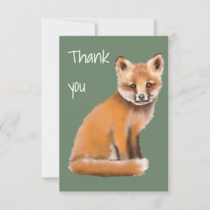 Red fox thank you  card