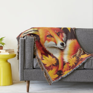 Red Fox Throw Blanket