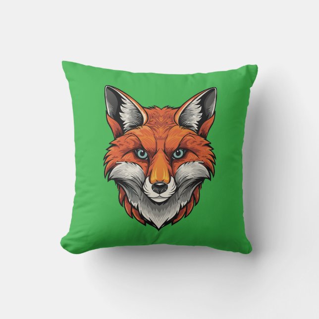 Red fox throw pillow (Front)