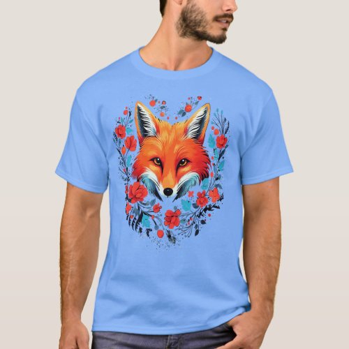 Red Fox Valentine Day T_Shirt